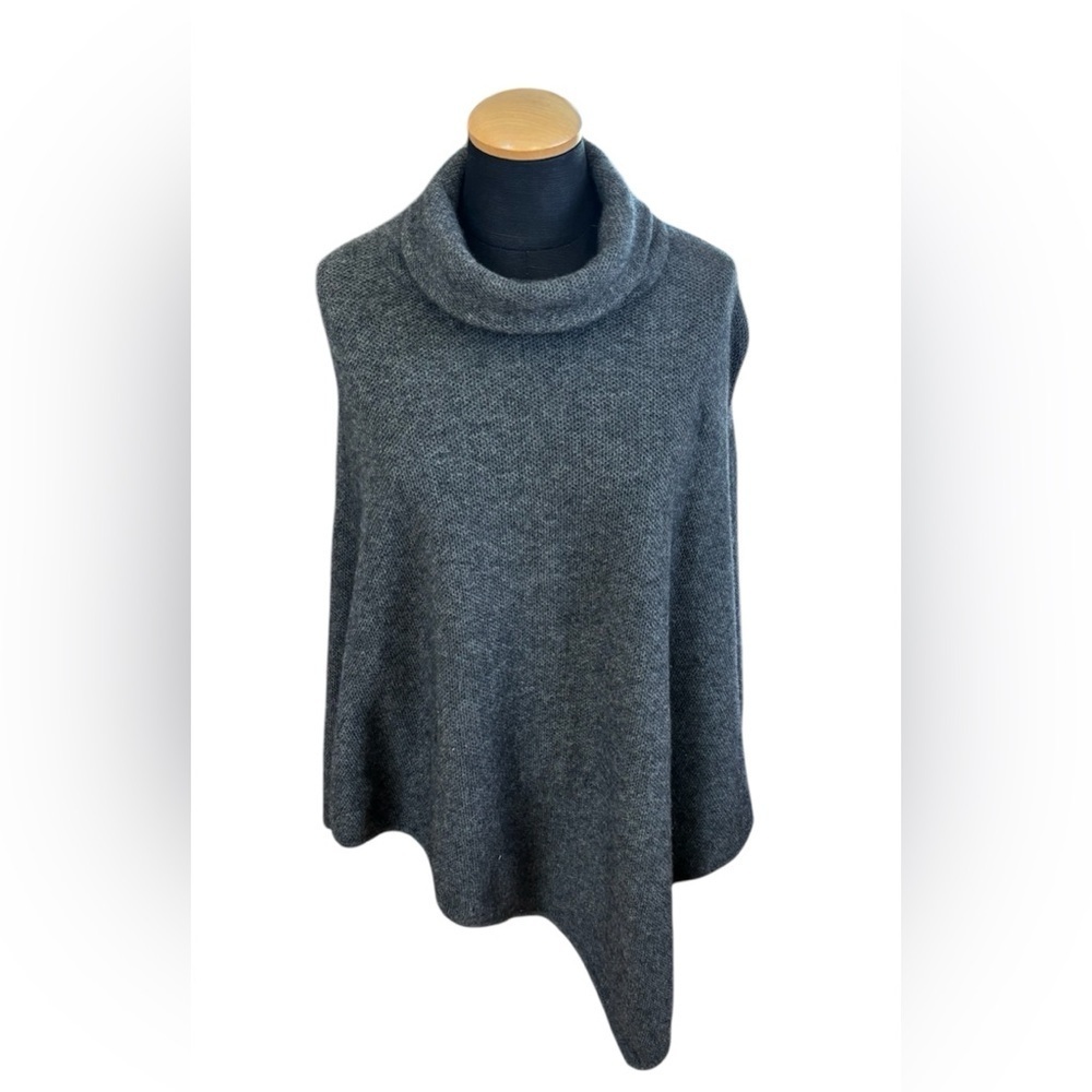 Joie Poncho Cashmere Charcoal Grey Cowl Neck Sweater Asymmetrical Size M/L
